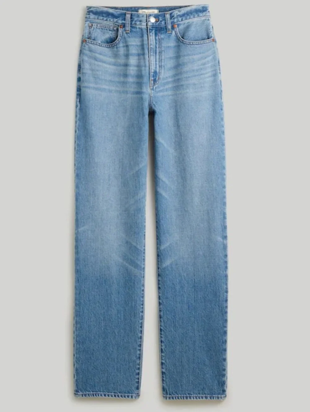 Madewell Baggy Straight  High Rise, Light Wash Jeans - Women 28 Tall Long